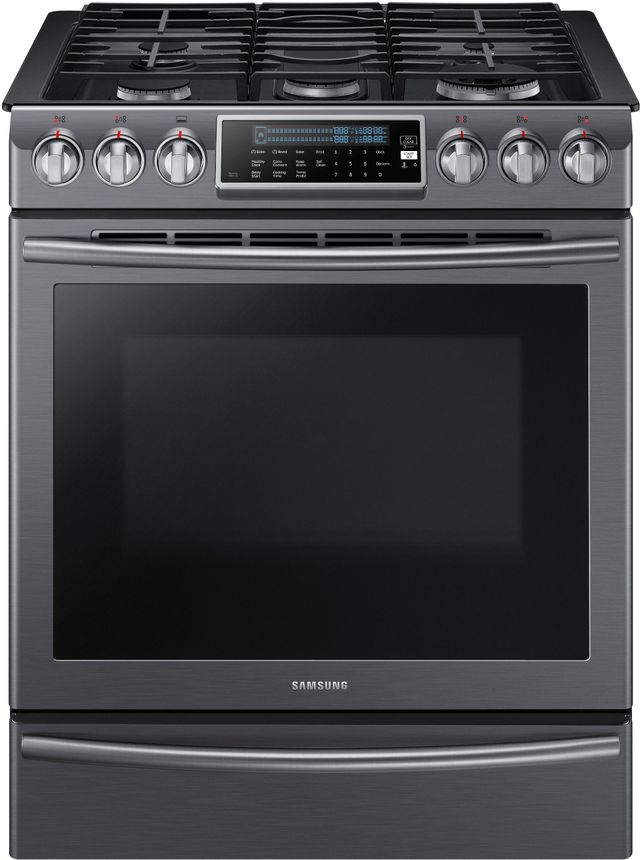 Samsung 30" Fingerprint Resistant Black Stainless Steel Slide In Gas Range-0