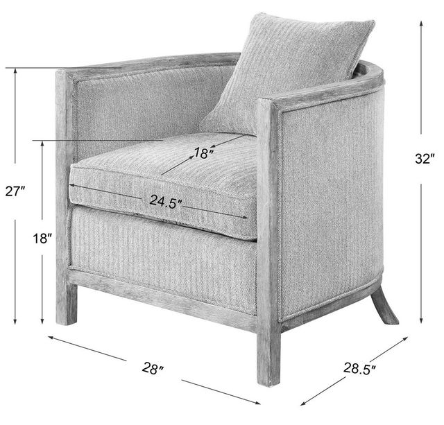 Uttermost® Viaggio Gray Accent Chair-2