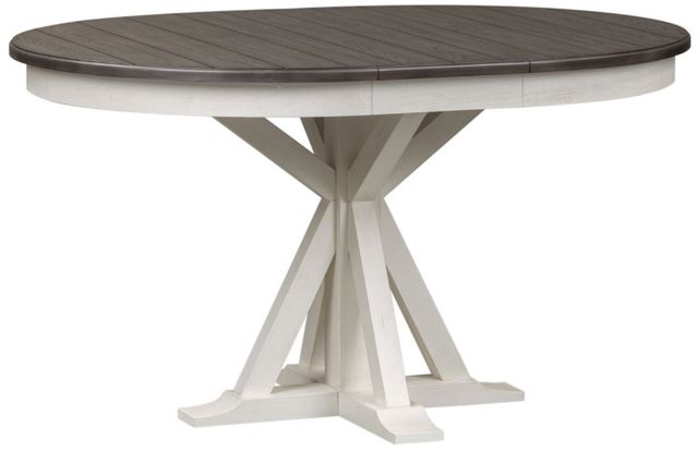 Liberty Furniture Allyson Park Charcoal Dining Pedestal Table with Wirebrushed White Base-2