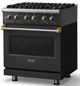 Viking® 5 Series 30" Antique Bronze Pro Style Dual Fuel (LP) Range with Brushed Brass Trim-3