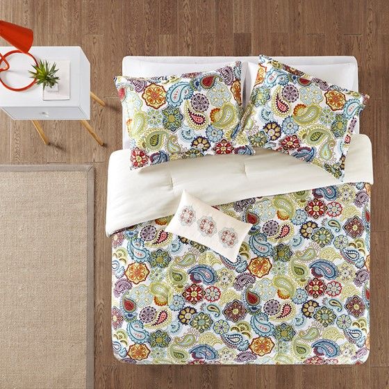 Olliix by Mi Zone Tamil Multi Twin/Twin Extra Large Reversible Coverlet Set-2