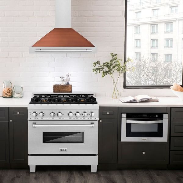 ZLINE 36" Stainless Steel Wall Mounted Range Hood with Copper Shell-1