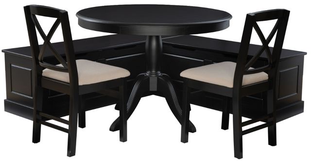 Linon Norah 4-Piece Black Dining Nook Set-0