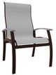 Telescope Casual Belle Isle Abalone/Kona Aluminum/Fabric Outdoor Sling Supreme Arm Chair with Cape Gray Rustic Polymer Arm Accent-0