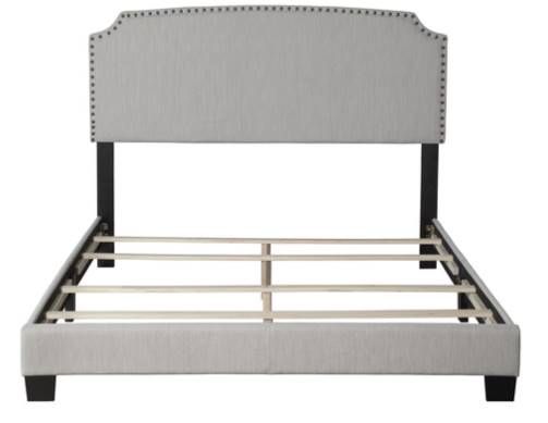 Bernards Amy Beige Upholstered King Panel Bed in a Box-1