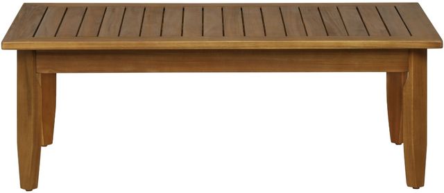 Linon Corolla 2-Piece Brown/Navy Acacia/Fabric Outdoor Conversation Set-4