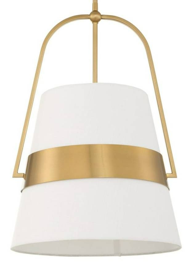 Uttermost® Harness Warm Brass/White Pendant-4