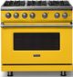 Viking® 5 Series 36" Daffodil Pro Style Gas (NG) Range with Polished Chrome Trim-3