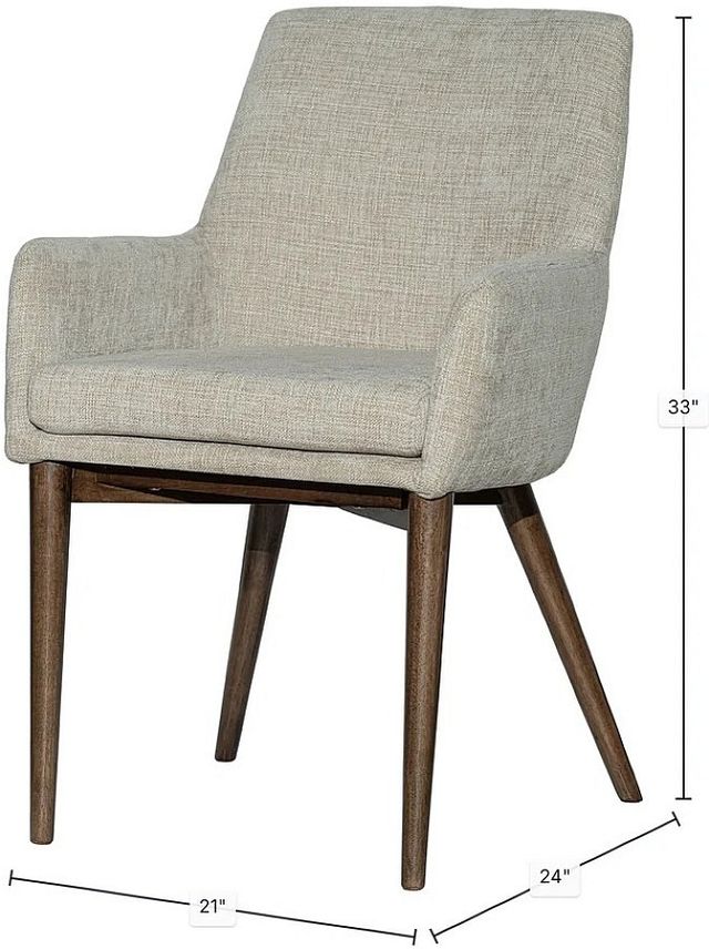 LH Home Fritz Dark Grey/Taupe Dining Arm Chair-2