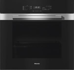 front view of the Miele 30" Clean Touch Steel Single Electric Wall Oven