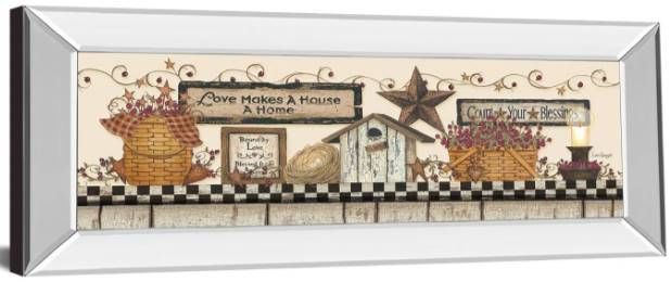 Classy Art Love Makes a House a Home by Linda Spivey Mirrored Frame Wall Art-1