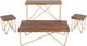 Steve Silver Co. Walter Warm Pine Sofa Table with Brass Base-1