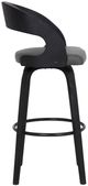 Armen Living Shelly 2-Piece Black Brushed/Brown Counter Stool Set-4