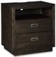 Signature Design by Ashley® Hyndell 5-Piece Dark Brown King Upholstered Panel Storage Bed Set-5