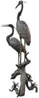 Currey & Company Bronze Herons on Branch Sculpture-1