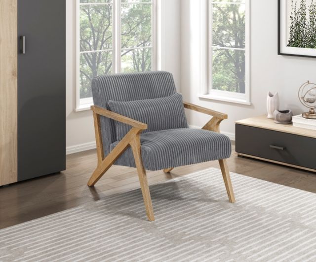 Homelegance® Chevron Gray/Brown Accent Chair-1