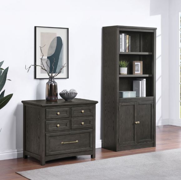Winners Only® Addison Charcoal Bookcase-1