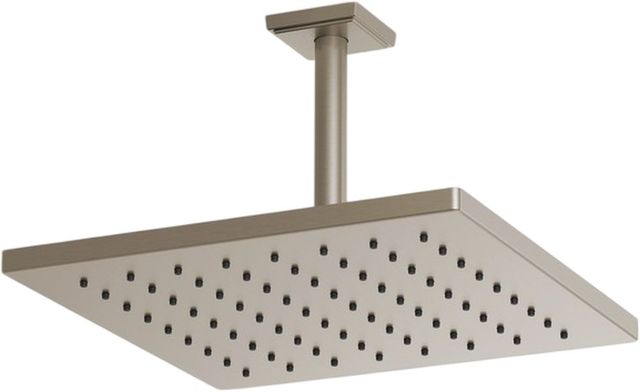 Brizo Essential™ Brilliance® Brushed Nickel Linear Square Single-Function Raincan Shower Head-1