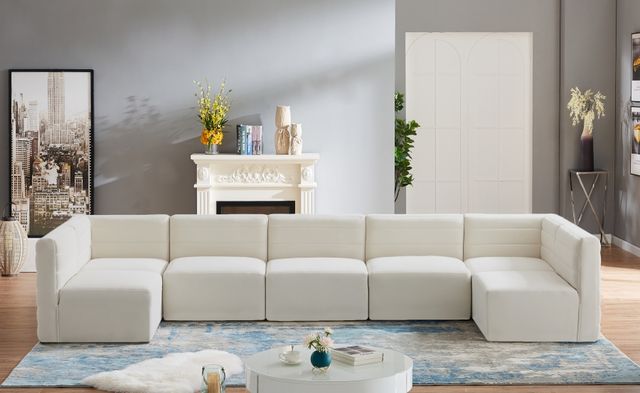 Meridian Furniture Quincy 7-Piece Cream Armless Modular Sectional-3