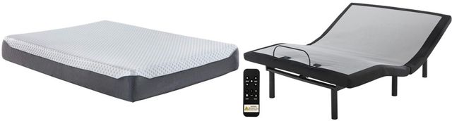 Sierra Sleep® by Ashley® Chime Elite 2-Piece 14" Memory Foam and Good Adjustable Base King Mattress Set-0