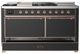 Ilve® Majestic III 60" Graphite Matte Pro Style Dual Fuel Natural Gas Range with Solid Door and Copper Trim-2