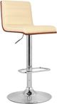 Armen Living Aubrey Cream/Chrome Adjustable Height Stool-0