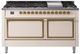 Ilve® Nostalgie II Noblesse 60'' Antique White Pro Style Dual Fuel Range with Brass Trim-0