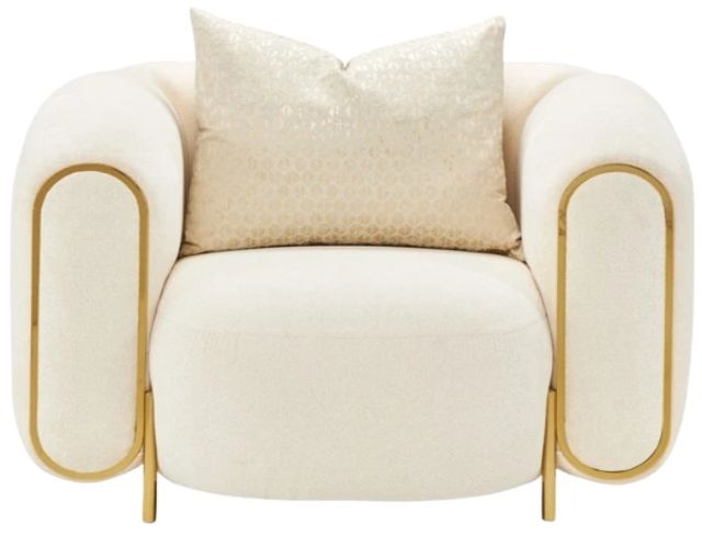 Michael Amini® Sassani Crepe/Gold Chair-2