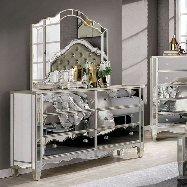 Furniture of America® Eliora Mirrored Dresser and Mirror-0