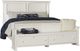 Vaughan-Bassett Scotsman Cream Queen Panel Bed with Elder's Storage Bench Footboard-0