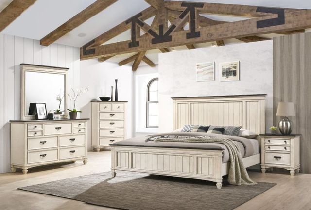 Crown Mark Sawyer Beige/Gray King Panel Bed-2