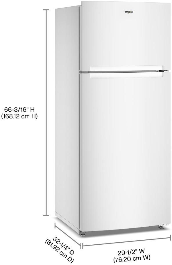 Whirlpool® 28" 18 Cu. Ft. White Top Freezer Refrigerator with Total Coverage Cooling-4