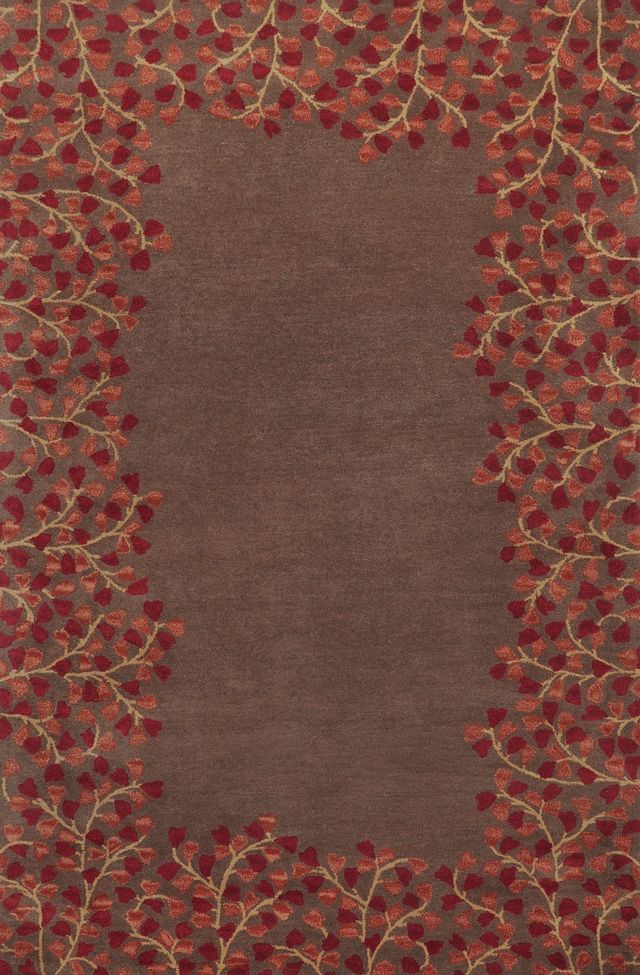 Surya Athena Burgundy/Brown Floral 5'x8' Area Rug-0
