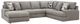 Benchcraft® Lindon 3-Piece Smoke Left-Arm Facing Sectional and Chaise-0