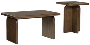 Signature Design by Ashley® Shawbeck 2-Piece Medium Brown Occasional Table Set Front view of the Signature Design by Ashley® Shawbeck 2-Piece Medium Brown Occasional Table Set