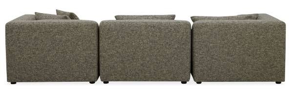 Moe's Home Collection Lowtide Nook 4-Piece Stone Tweed Modular Sectional and Ottoman-3