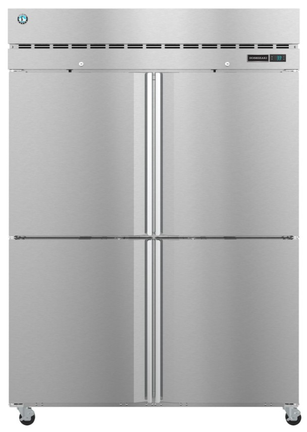 Hoshizaki Steelheart® 55" 50.1 Cu. Ft. Stainless Steel Two Section Upright Freezer with Half Solid Doors and Lock