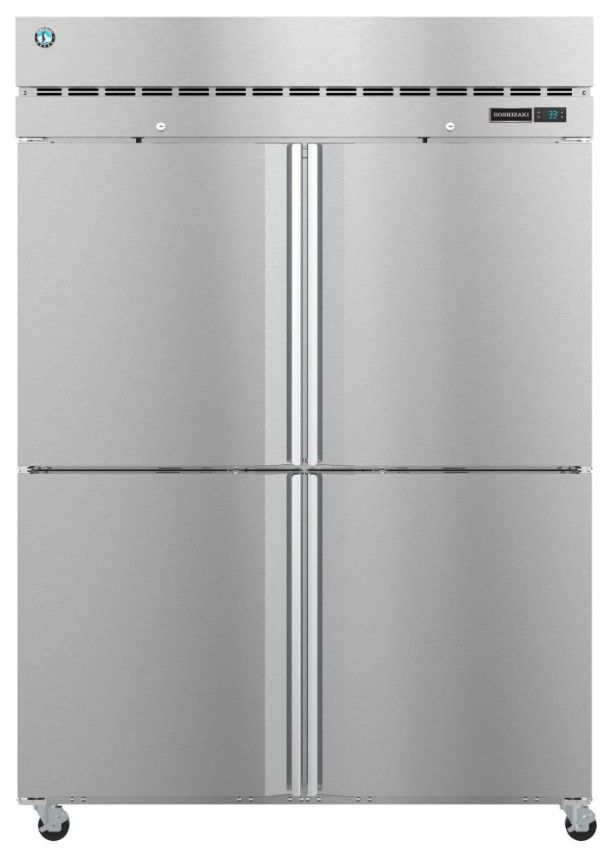 Hoshizaki Steelheart® 55" 50.1 Cu. Ft. Stainless Steel Two Section Upright Freezer with Half Solid Doors and Lock-0