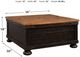 Signature Design by Ashley® Valebeck Light Brown Square Lift Top Coffee Table with Rustic Black Base-0