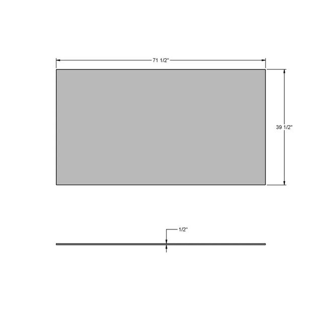Amisco Customizable Asterisk Glass Top 39.5" Rectangular Table with Metal Stand-2
