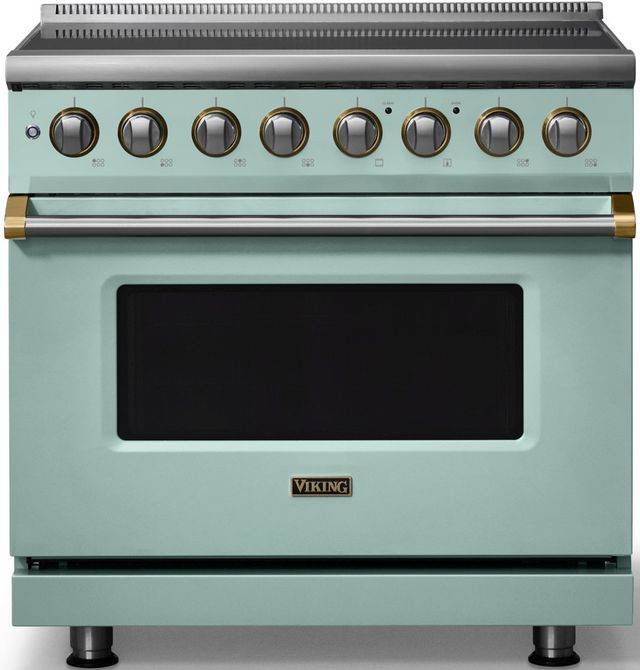 Viking® 5 Series 36" Splash Pro Style Induction Range with Brushed Brass Trim-0