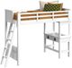 Elements International Hampton Kids White Youth Twin Loft Bed with Ladder and Desk-0
