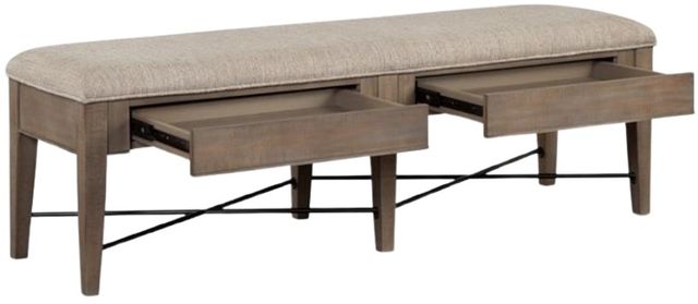 Magnussen Home® Paxton Place Baja Fog/Dovetail Gray Upholstered Bench-3