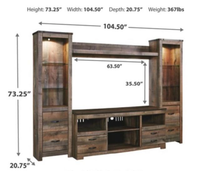 Signature Design by Ashley® Trinell 4-Piece Brown Entertainment Center-2