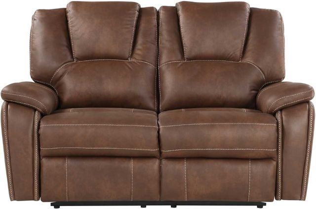 Steve Silver Co. Katrine Chestnut Brown Manual Reclining Loveseat-3