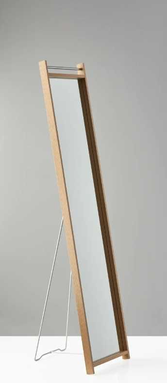 Adesso® Abigail Chrome/Natural Floor Mirror-3