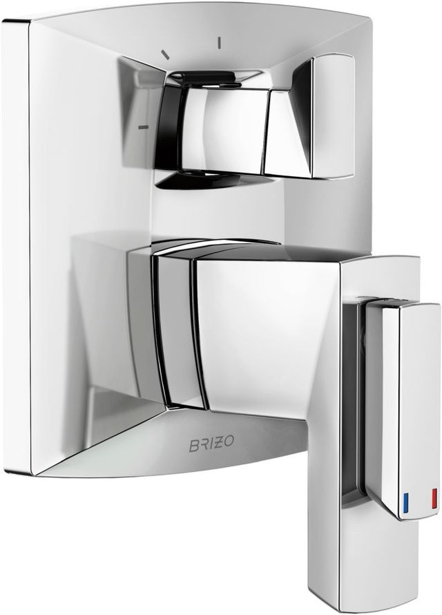 Brizo Vettis® Polished Chrome TempAssure® Thermostatic Valve with Integrated 3-Function Diverter Trim-0