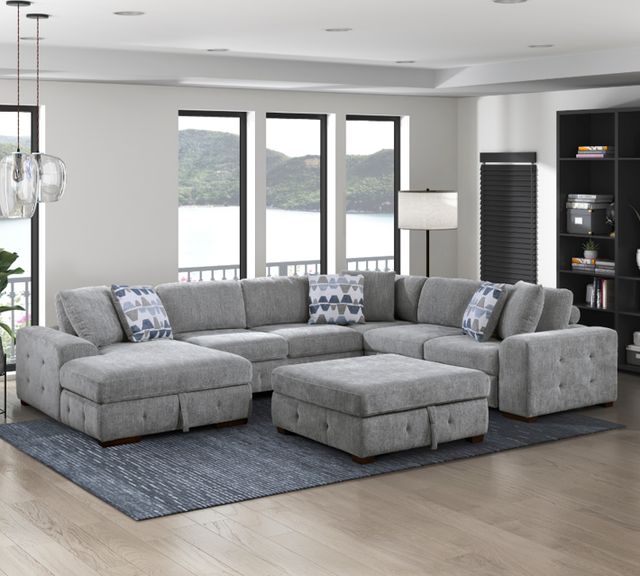 Homelegance® Raife Gray Storage Ottoman-1