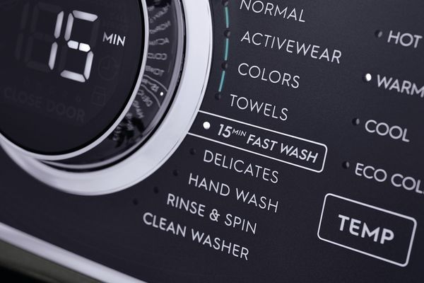 Controls on a budget washer
