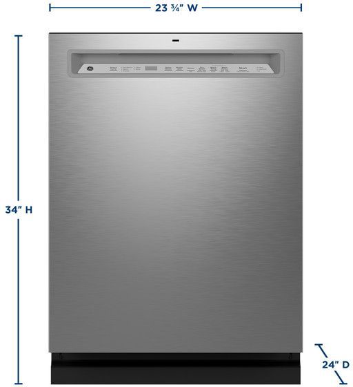 GE® 24" Fingerprint Resistant Stainless Steel Front Control Built In Dishwasher -1
